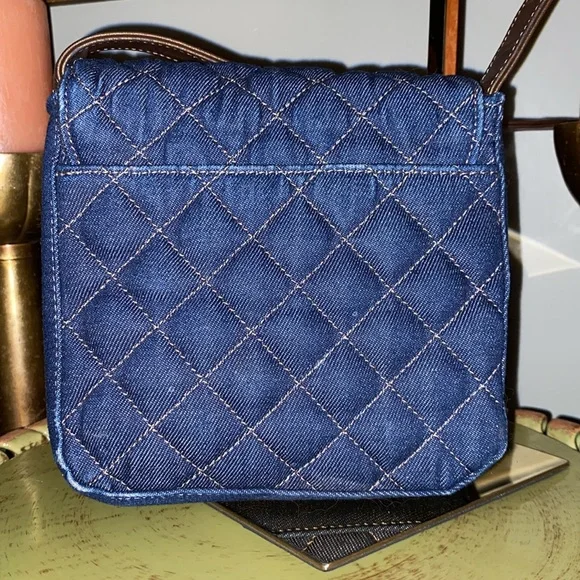 Blue Quilted Denim Crossbody Bag - Picture 9 of 11